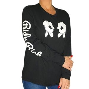 Ride Rich Cotton Long Sleeve Shirt Large Black